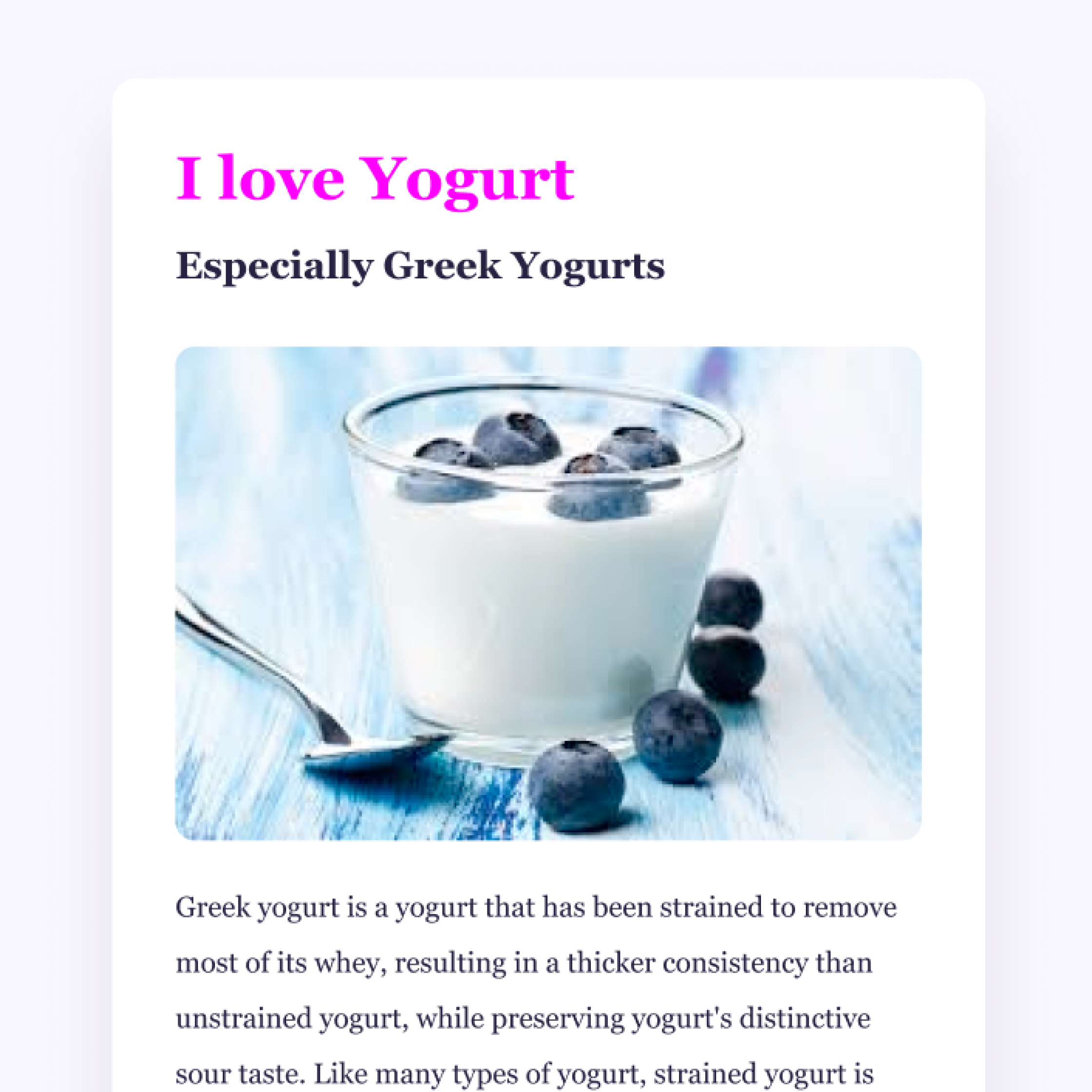 preview of yogurt app